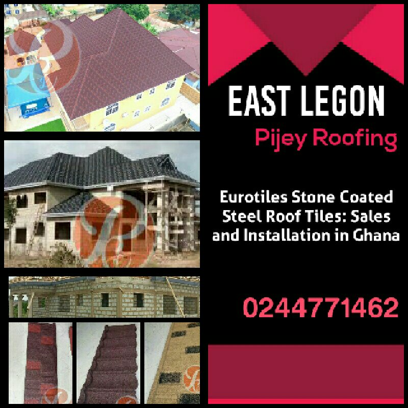 eLawrenceGh's tweet photo. Roofing In East Legon With Stone Coated Roofing Sheet

#building a house in #EastLegon, #Accra? We have top quality Eurotiles Stone Coated Steel Roof Tiles, to make your new house one of the palatial homes in #Ghana. *No rusting, *No fading, *Classy!
0244771462, 0207484595. https://t.co/tLV9RgFBuk