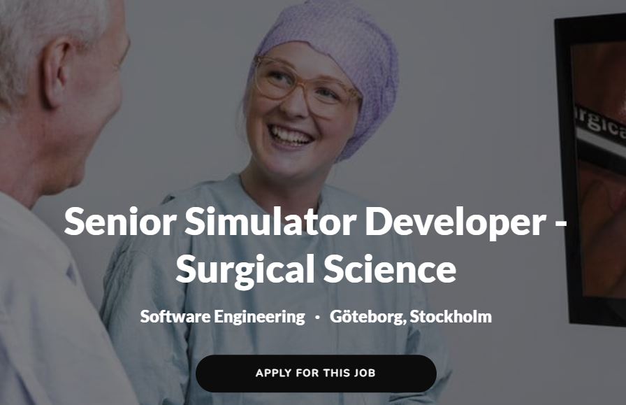 SurgicalScience's tweet image. Do you want to work with unique products where your daily effort will contribute to save lives? As a developer at Surgical Science, you get to work with products that enable surgeons to train without putting patients at risk! 

Learn more: surgicalscience.com/contact/career/