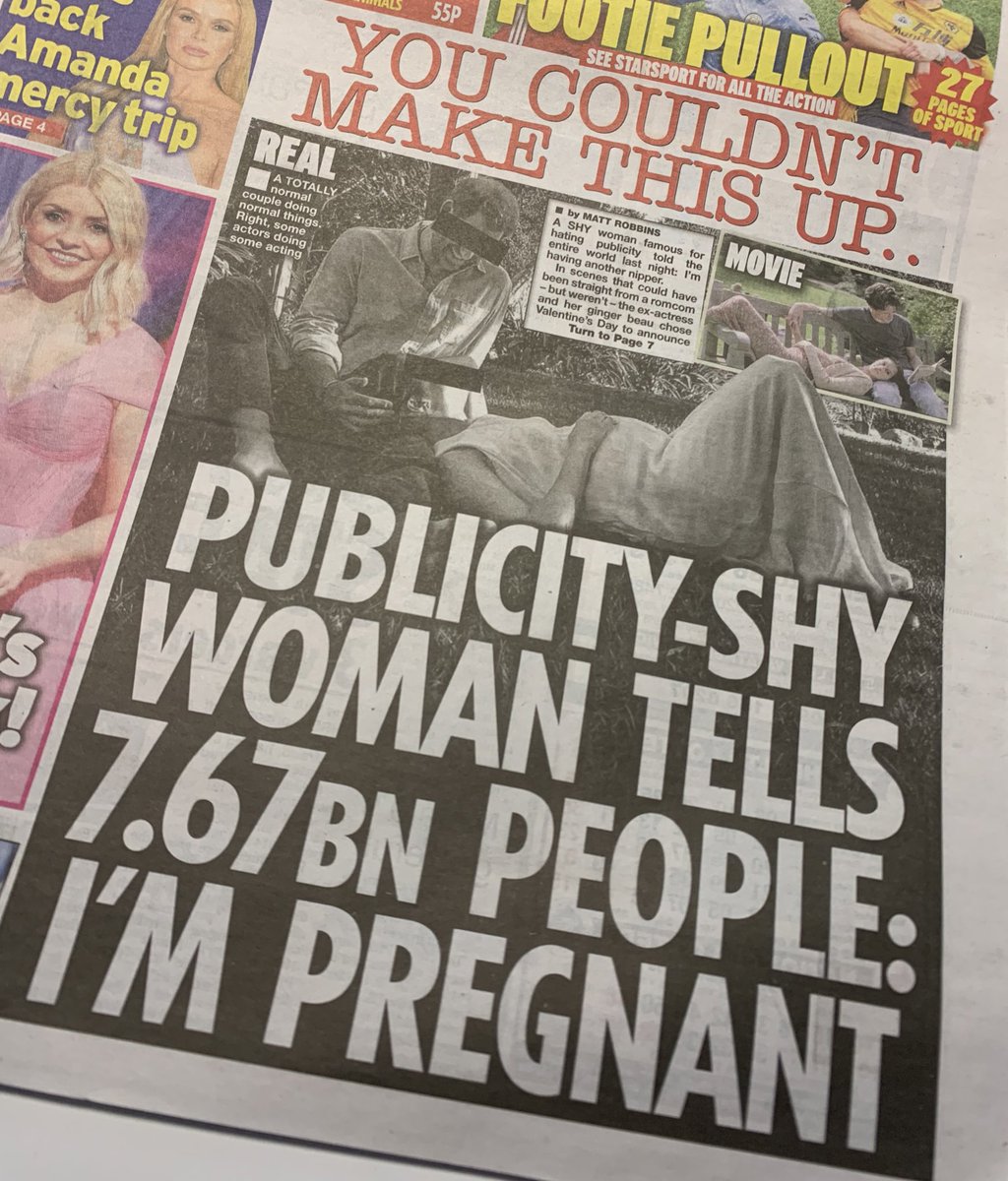 On the anniversary where one woman took her own life after being hounded by the media, this is the headline a paper ran about a woman chased out of the country by the media who announced her pregnancy yesterday, after suffering a miscarriage last year. Let that sink in.