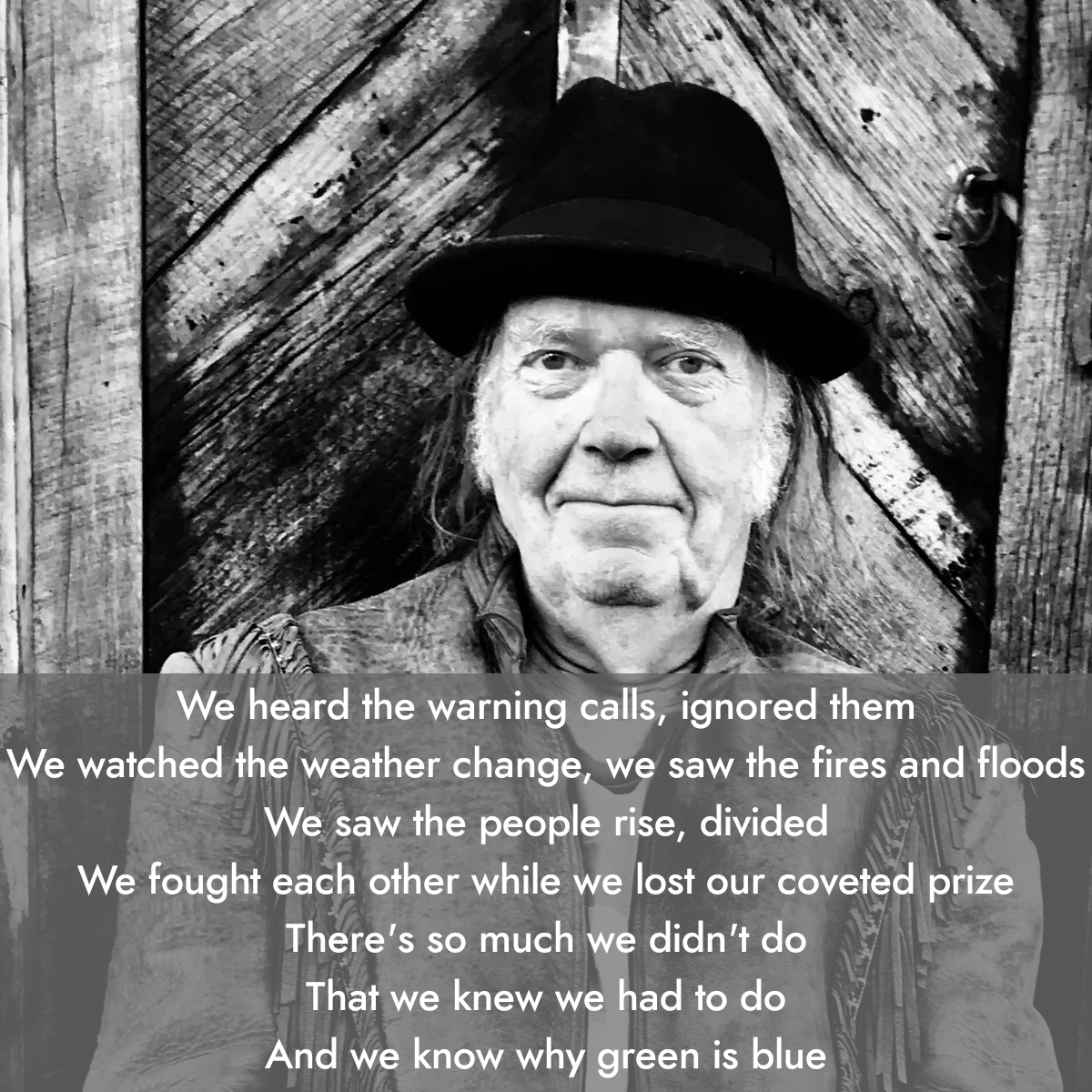 Music_Climate's tweet photo. Neil Young with Crazy Horse - Green Is Blue

▶ https://t.co/DZdpycNZbF

@Neilyoung 

#climate #music #climatechange #globalwarming #musiciansforclimate https://t.co/JllQZh2PMt