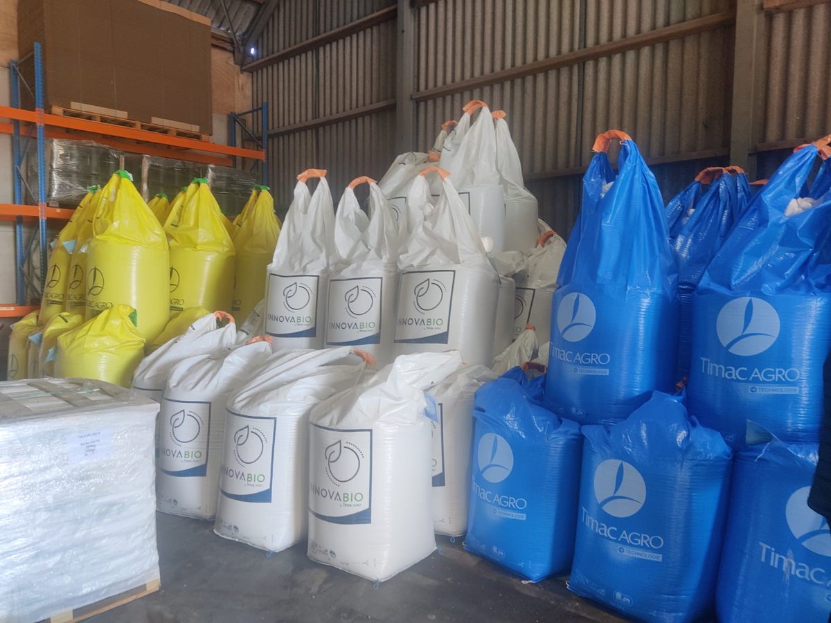 Gele, witte en blauwe Bigbags, mooi gezicht! Logistieke samenwerking met <a href="/TrifertoNL/">Triferto</a> gestart voor snelle &amp; professionele uitlevering aan Nederlandse telers/ Timac Agro klanten. We zijn er klaar voor!