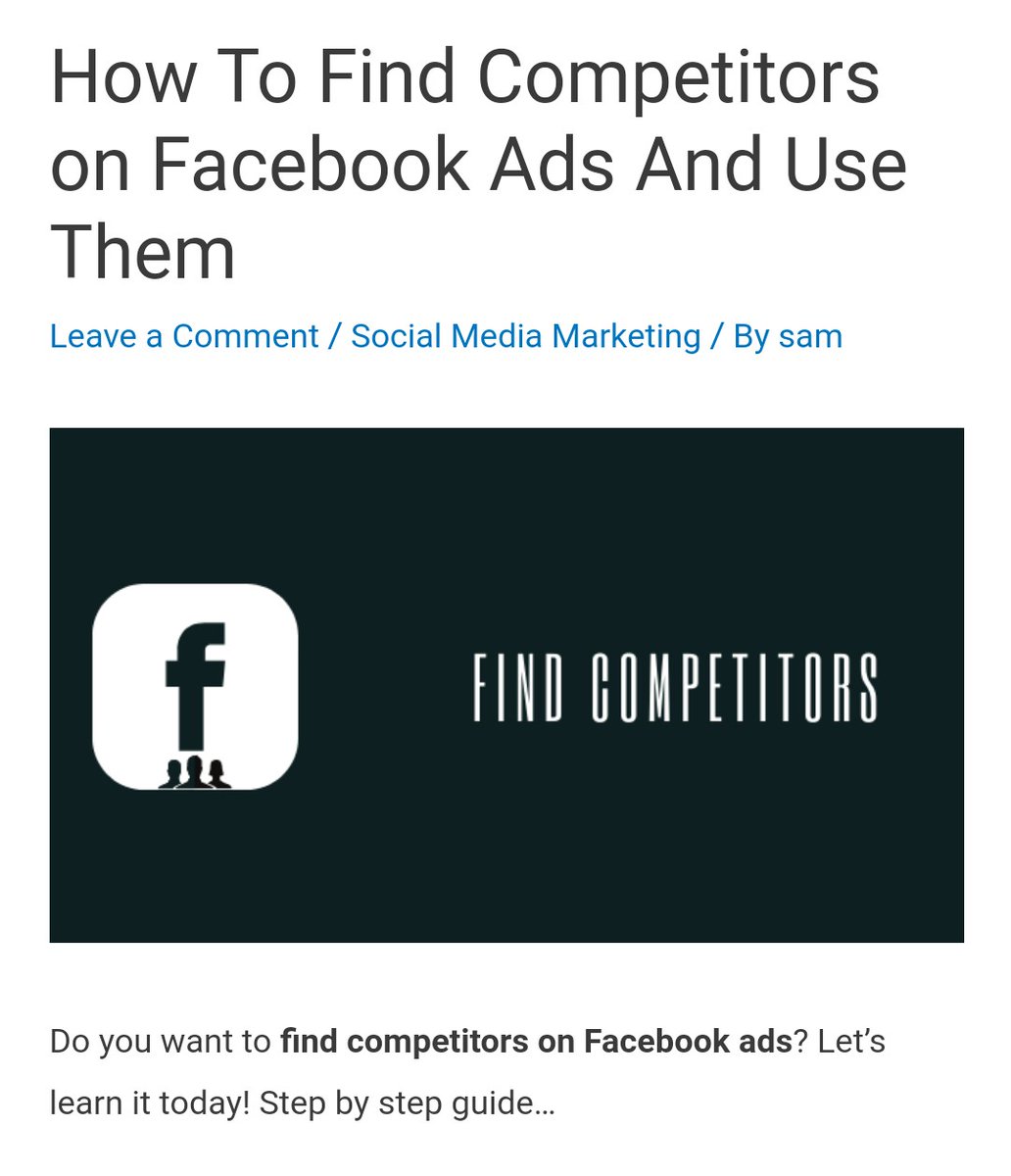 Do you want to know how to find competitors on Facebook ads?
Let's check out this post
#facebookads #facebookmarketing #facebookadstips #facebookadsmarketing #socialmediamarketing #socialmediamarketingtips #digitalmarketingtips 
samdigitalworld.in/how-to-find-co…