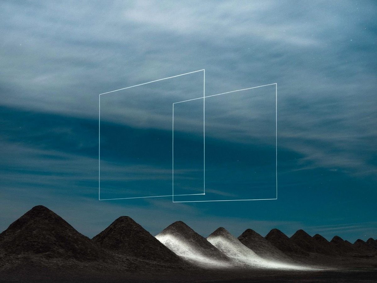 mattdesl's tweet image. I'm also really inspired by Ruben Wu's (b. 1975) work, using programmable drones and light painting to produce these brilliant and other-worldly landscape photographs.