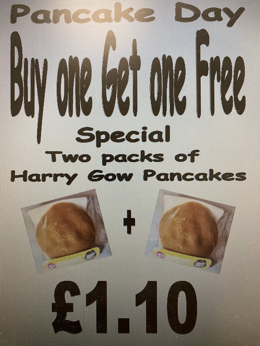 Don’t forget to treat yourself on Tuesday #pancakeday  <a href="/HarryGowBakery/">Harry Gow Bakery</a> pancakes are BUY ONE GET ONE FREE !!😀

#portree

<a href="/DSimps0104/">Daniel Simpson</a> @AreaNO0104 <a href="/mccarthy_1888/">Michael McCarthy</a>