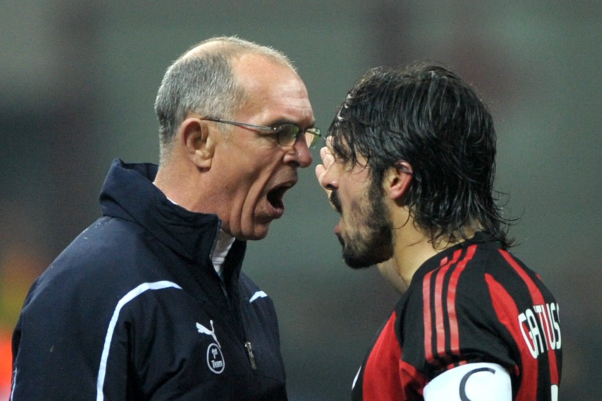 goal's tweet image. 10 years since Gennaro Gattuso took on Tottenham coach Joe Jordan at San Siro 😯