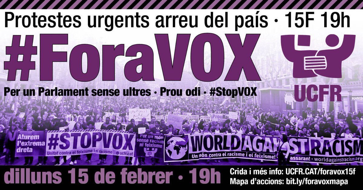 CONCENTRACIÓ AVUI A LES 19 h davant de l'ajuntament d'Olot.
L’entrada de VOX al Parlament és una terrible notícia per a la democràcia i els Drets Humans. Cal més lluita unitària que mai.  Protestem arreu del país  #ForaVOX #NoPassaran #StopVOX