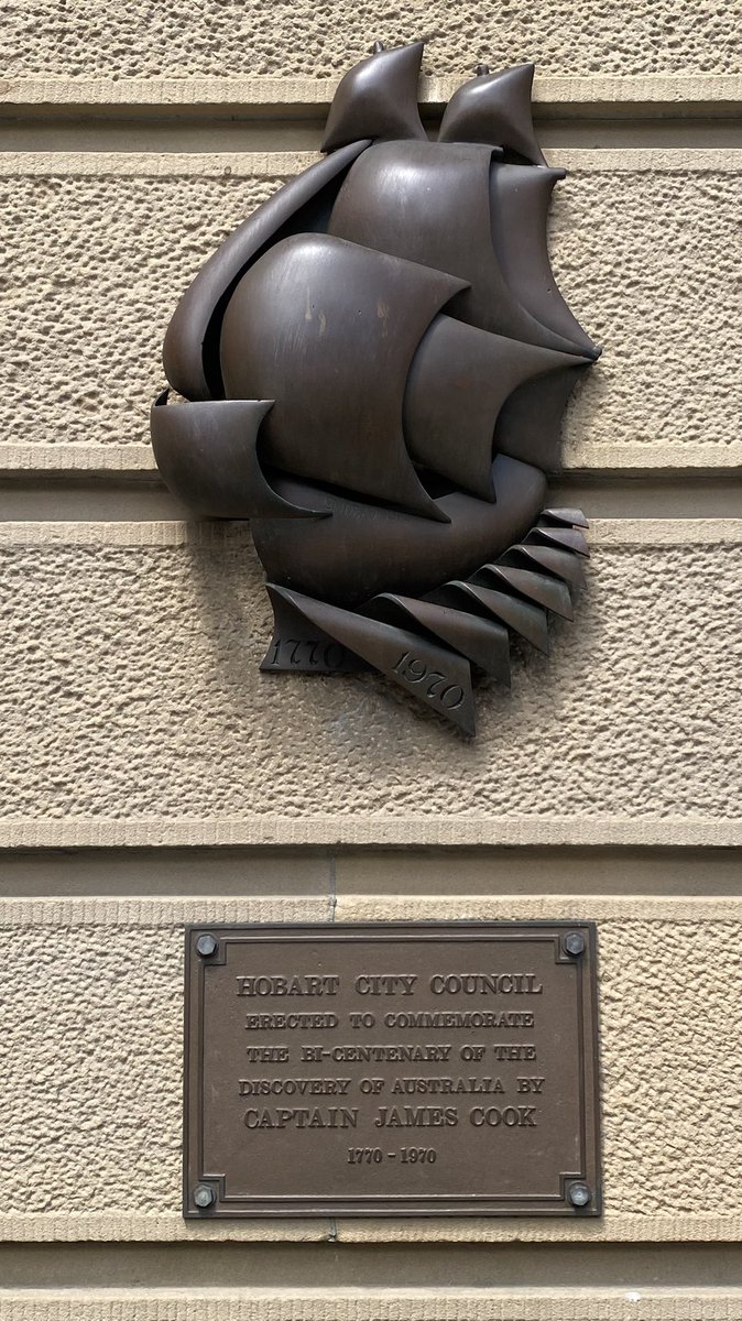 63poets's tweet photo. @TwoPaddocks thanks for Cook documentary. @hobartcity still has Cook discovered Australia next to front door.  Time to chat to the Lord Mayor. https://t.co/sJuvGptKxV