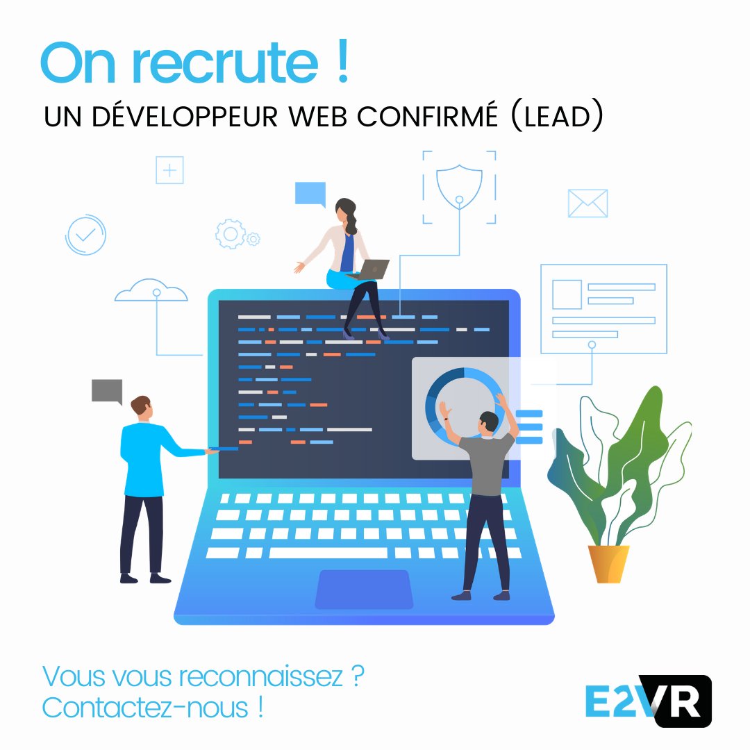 E2VR_'s tweet image. [ #RECRUTEMENT ] Êtes-vous à la recherche de votre prochain challenge ? 😄

 🧐 🔦 E2VR recherche SA perle rare... Son nouveau #leadtechnique ! 

Embarquez dès maintenant pour rejoindre notre équipe de passionnés du digital en postulant par ici 👇 fr.indeed.com/viewjob?jk=5c8…