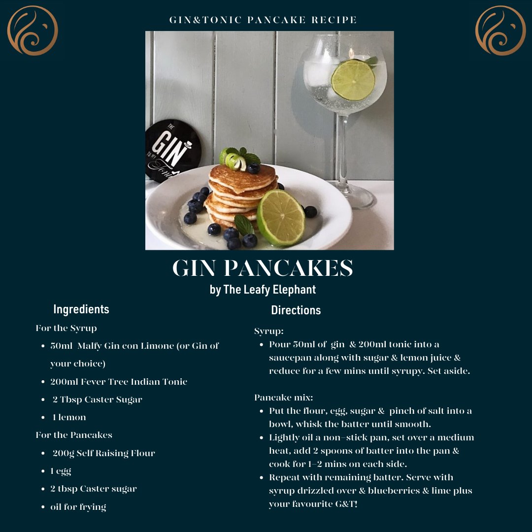 LeafyElephant's tweet image. Gin &amp;amp; Tonic Pancakes to celebrate Shrove Tuesday?
​
Check out our ginspired recipe for you to experiment with tomorrow night at home 🥞
​
#pancakeday #shrovetuesday #shrovetuesday2021 #pancakes #ginpancakes leafyelephant.com
