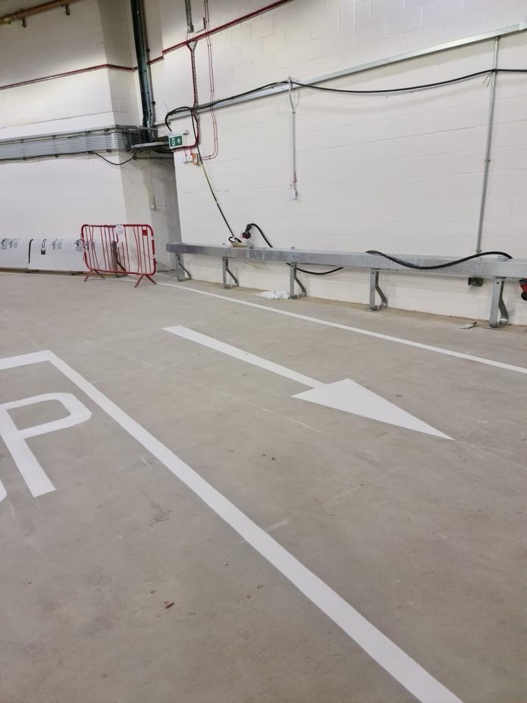 Over at Battersea Power Station, line marking works to the Basement Loading bay have been completed ahead of our major decorating works starting soon.