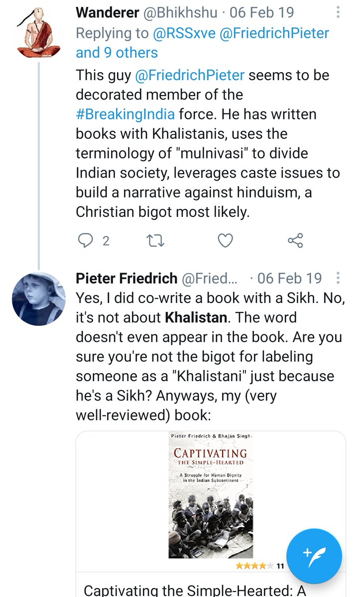 Khαlιsταn movement is a tεrrοrιst movement, which is recognised and proven by Indian Courts, most of the Khαlιsταn organisations are banned in India, yet Pieter Friedrich is supporting Khαlιsταn movement to run his agenda against India and Hindu Religion.