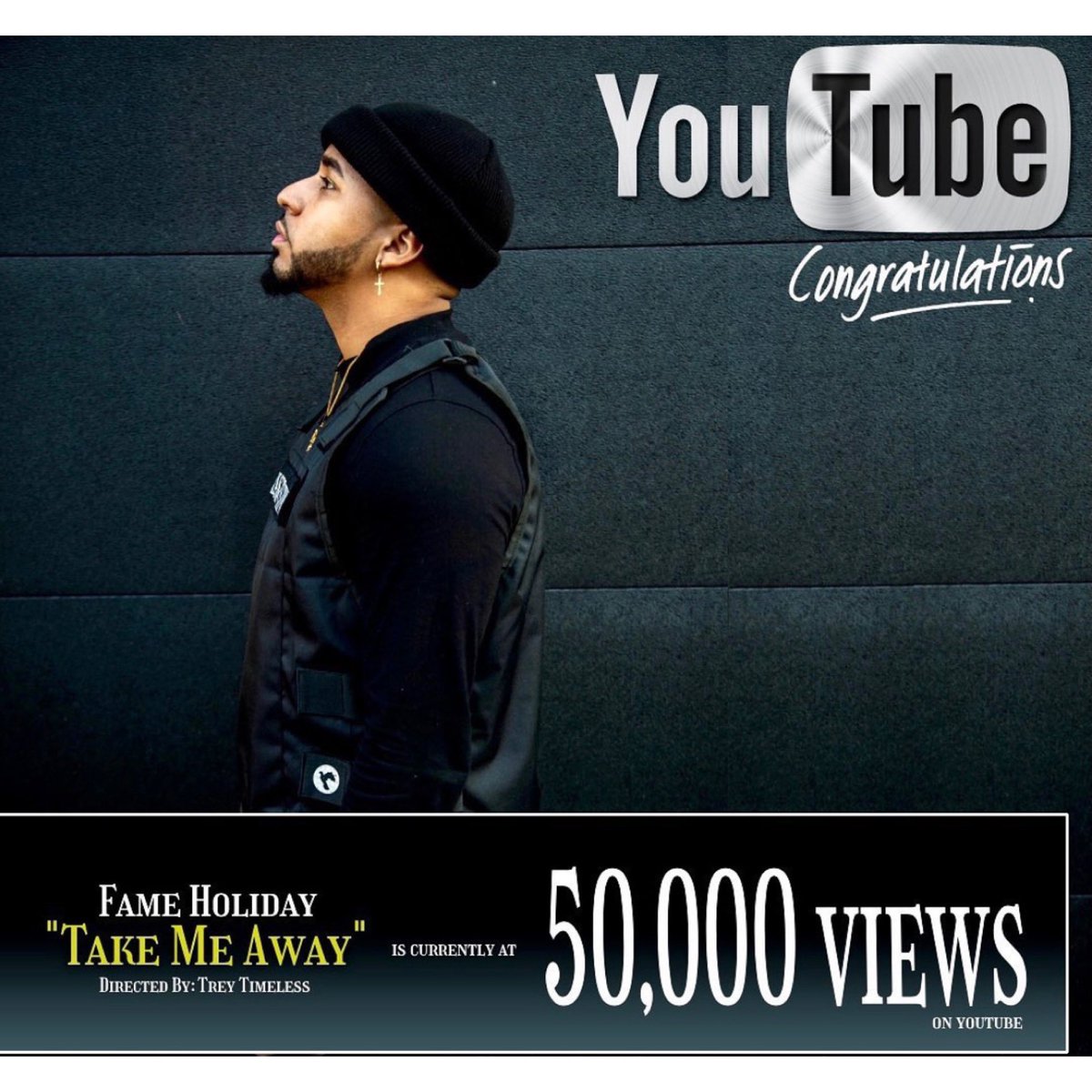Congrats to #sashastoltzpublicity Client the Talented <a href="/Fame_Holiday/">OfficialFameHoliday</a> on 50,000 <a href="/YouTube/">YouTube</a> views for his new video #takemeaway Keep viewing! #fameholiday #teamfame #blackexcellence #clientlove #proudpublicist #hiphop #rap #MondayMotivation #YouTube