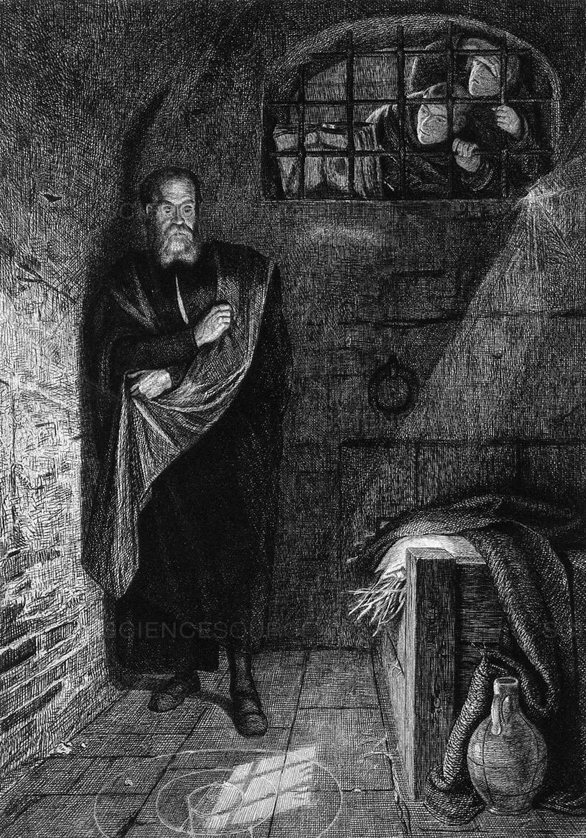 Unfortunately, Galileo was fought by his society and was condemned to a Catholic Church's trial for his beliefs that the Earth revolves around the sun.  As a result, Galileo was kept under house arrest since 1632.