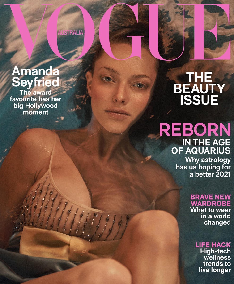 CoutureIsBeyond's tweet photo. Amanda Seyfried by Lachlan Bailey, Vogue Australia, February 2021. https://t.co/kldMvBQI2u