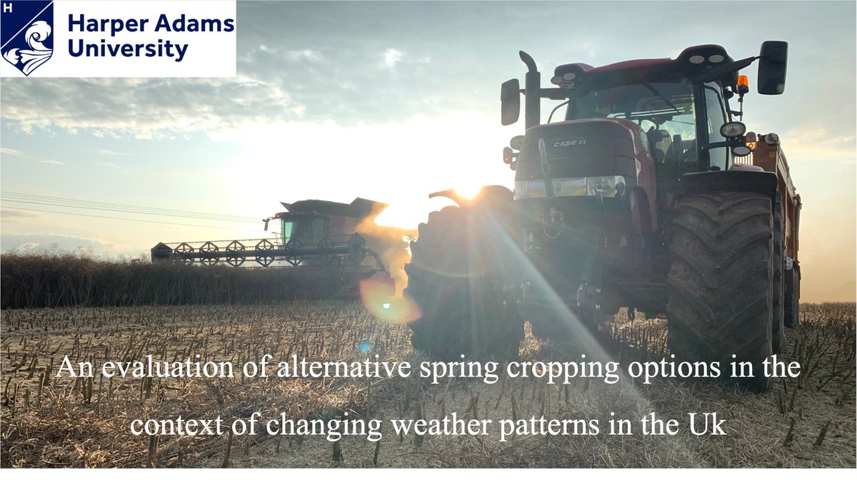 As part of my final year dissertation, I am evaluating the role of more novel alternative spring cropping options (soya beans etc) in the context of changing weather patterns in the Uk. Completion of the survey and sharing would be highly appreciated! 

harper-adams.onlinesurveys.ac.uk/evaluation-of-…