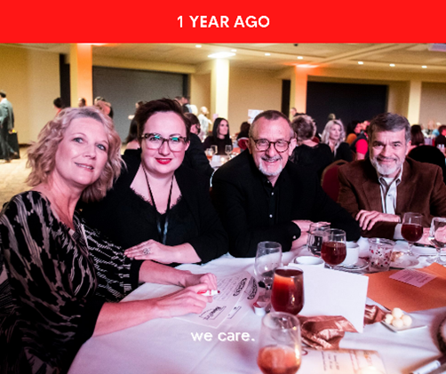 🎤 Remember that one time at We Care-aoke, before the pandemic, when we all got together with our friends &amp; coworkers for a nice meal and an evening of music fun to support a great cause? Tag your table if you were there! 💖