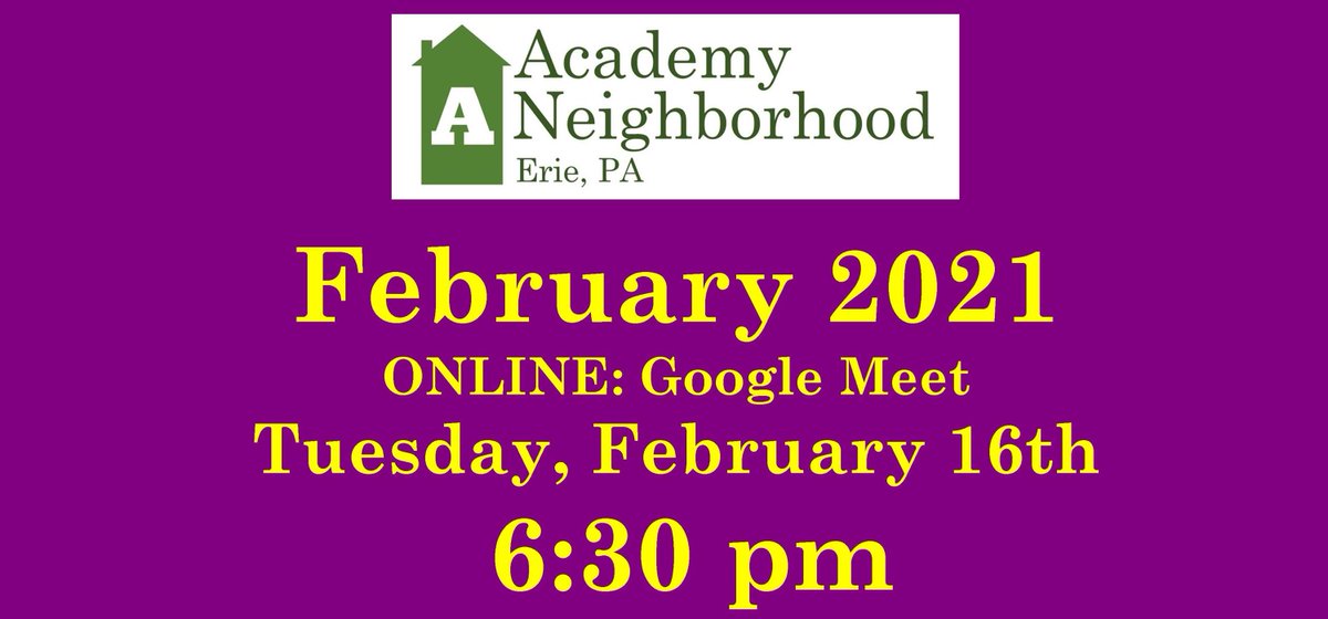 Neighborhood meeting, online, of course, tomorrow evening.