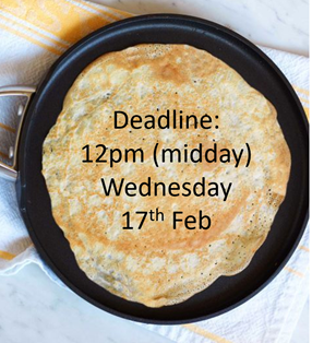 lucyfrmo's tweet photo. Pancake Tuesday is tomorrow and it's my favourite day of the year! 🥞 Sadly I can't have friends over, so I'm holding a virtual competition! 
Send me a photo/video of you flipping a pancake for a chance to win a pancake frying pan and a chocolate Easter egg! 
Deadline: 12pm Wed. https://t.co/3j9oP2fc76