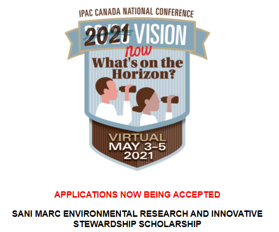 IPACCanada's tweet photo. For Members Only! Applications open for another week for the 2021 @sanimarcgroup Environmental Research and Innovative Stewardship Scholarship. Full details at: https://t.co/vz7cQHnbV1. Deadline February 22, 2021 #IPAC #Scholarship https://t.co/9qvqmPe6Ho
