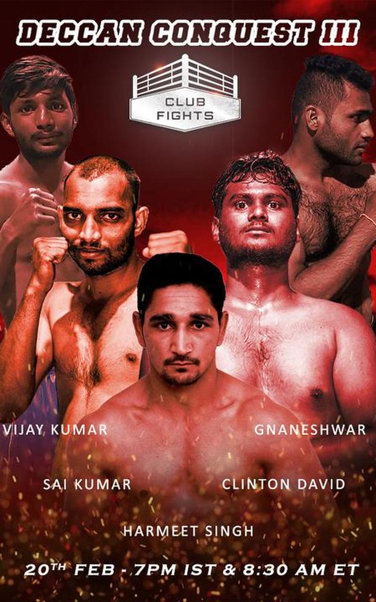 Triller_TV's tweet photo. Who is next?

@ClubFightsIN #DeccanConquestIII provides a proving ground for the best homegrown #boxing talent from the great country of #India.

8⃣ pro bouts make up this intense card headlined by Dipankar Sharma vs Md Naveed

Live on #FITE | Feb. 20

🥊 https://t.co/Q1xr2CxND5 https://t.co/hSfS9CRWbV