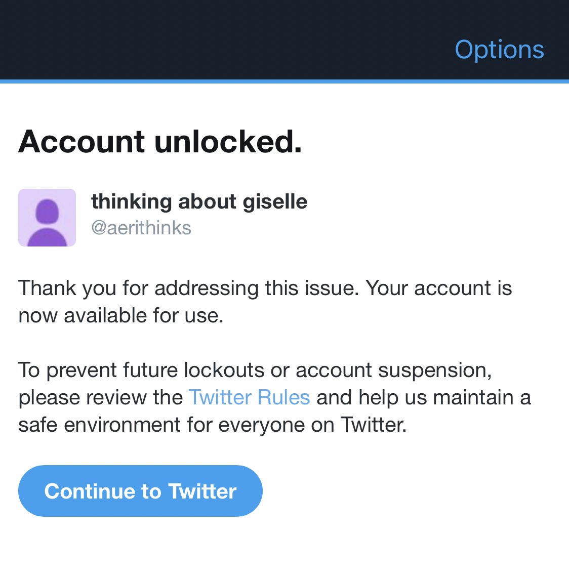 aerithinks's tweet image. twt just blocked my acc ... 😐