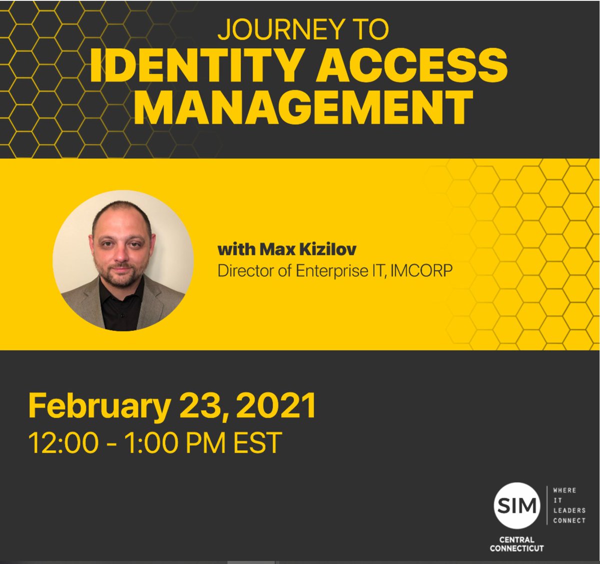 IMCORPtech's tweet photo. IMCORP’s Max Kizilov, Presents Journey To Identity Access Management
Join us on Tuesday, February 23 for a discussion on Identity Access Management with Max Kizilov, Director of Enterprise IT at IMCORP.
Register: https://t.co/fT4Onbb2xw
#IMCORP #IAM #Utility #Renewables #IT #AI https://t.co/HjN17qsTqh