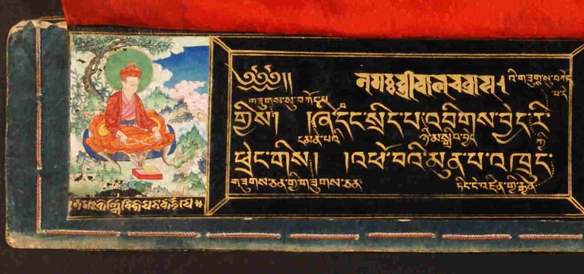 KeepWisdomAlive's tweet photo. For the first #manuscriptmonday post of the lunar new year here's a work composed during a Metal Ox year of yore; 1601 to be exact. Rare writings of Shangpa Kagyu master Gyurme Dechen on dark glossy paper and copied with gold ink. #shangpa #kalacakra   1/2 https://t.co/J81s1EYEKT https://t.co/uxvdwWyEdn