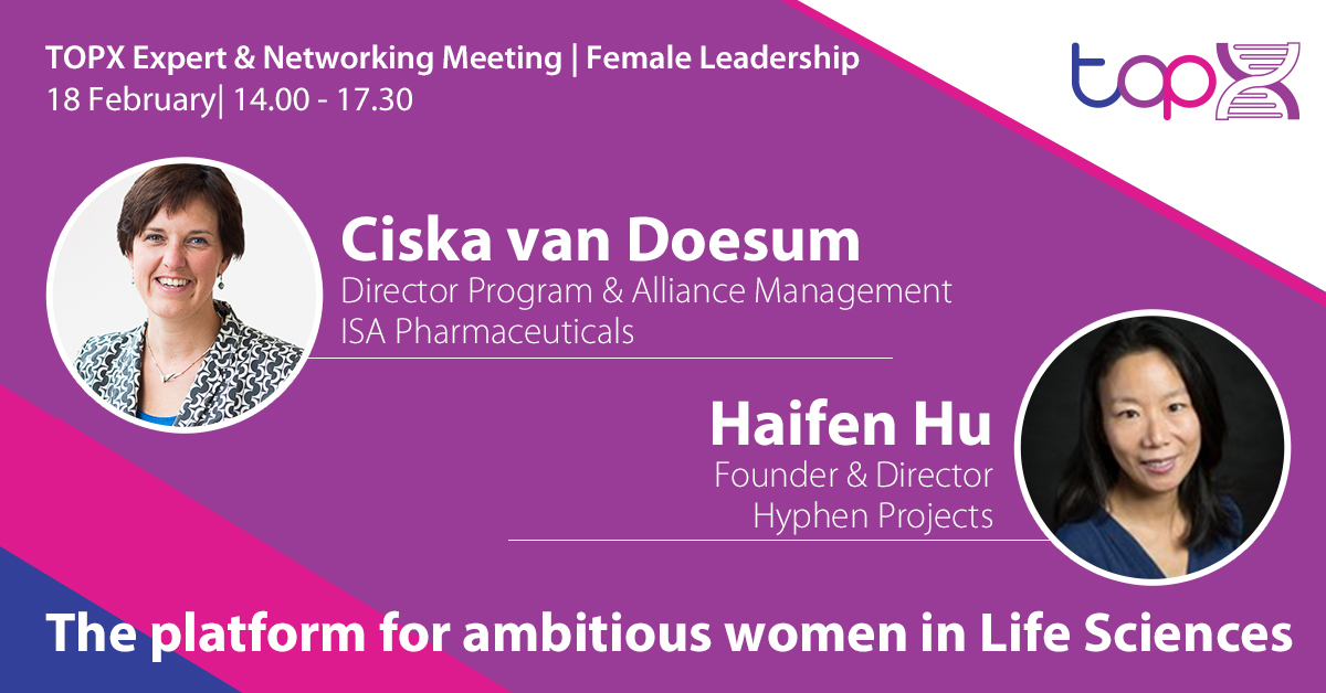 During each online event, we ask a TOPX member to be a co-moderator. For the first TOPX Expert &amp; Networking meeting, we welcome Ciska van Doesum! Ciska will join Haifen Hu, founder and CEO of Hyphen Projects and initiator of TOPX, as co-moderator: bit.ly/3pnteZz