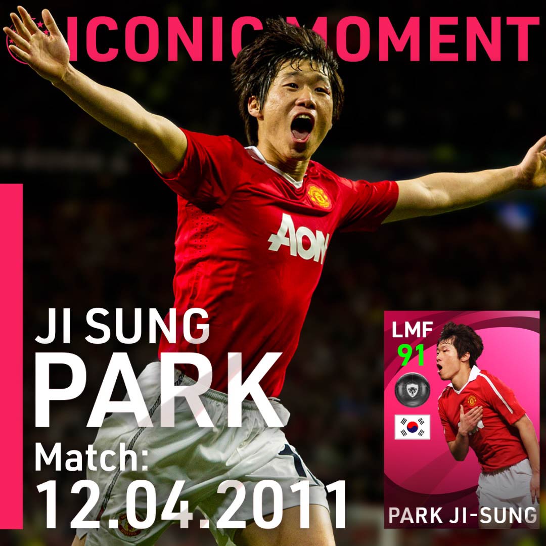 play_eFootball's tweet photo. Don't miss out on this week's #IconicMomentSeries players from @ManUtd! You can still add them to your #myClub squads now:

Park Ji-sung (12.04.2011) 🔥
Diego Forlan (01.12.2002) 🔥

#PES2021 https://t.co/Q8MCv6kVSf