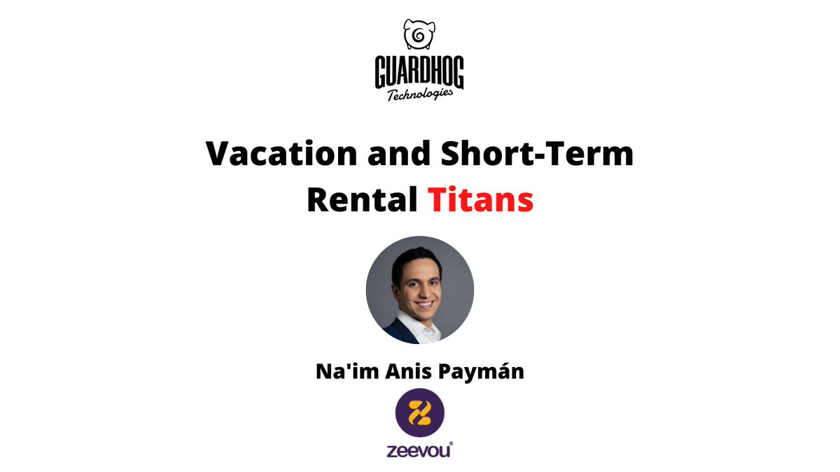 Beat those #Monday blues with our latest Vacation and Short-term Rentals Titans episode!

hubs.ly/H0GBh020

In our latest episode, Andrew Boldt (co-founder of <a href="/GUARDHOGTech/">GUARDHOG Technologies</a>) had the pleasure of talking to Na'im Anis Paymán, chief revolutionary at <a href="/zeevou/">Zeevou</a>

#MondayMotivation