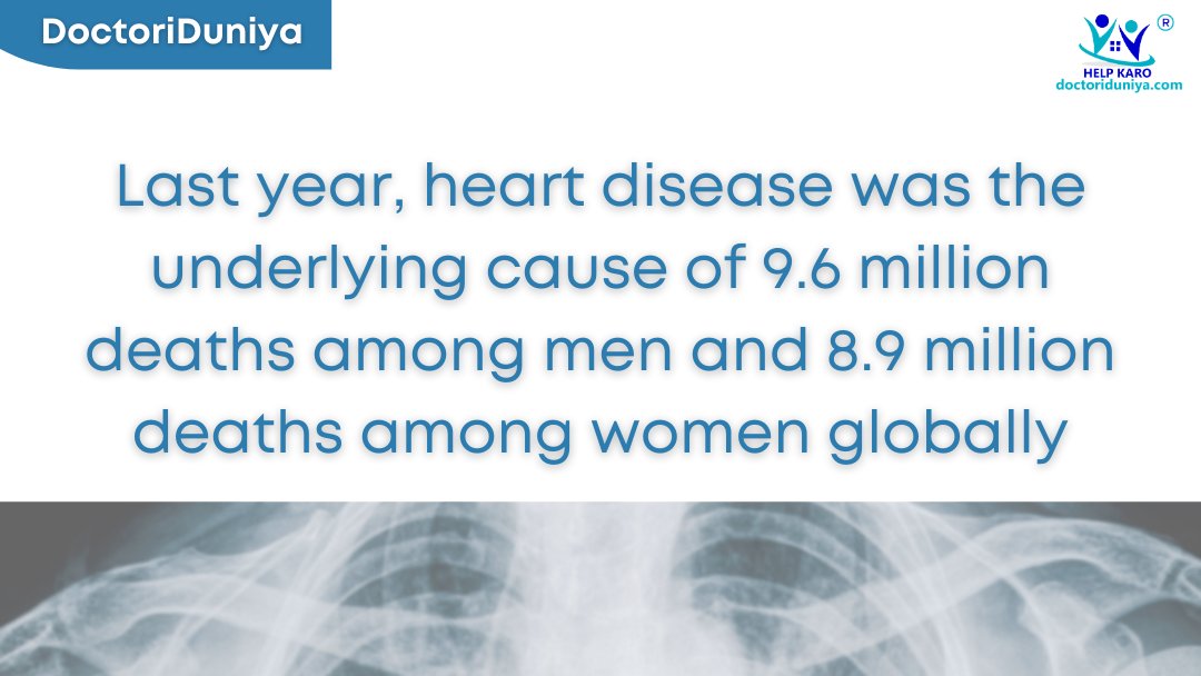 DoctoriDuniya's tweet photo. Last year, heart disease was the underlying cause of 9.6 million deaths among men and 8.9 million deaths among women globally
Visit to consult online - https://t.co/SHjnfrfFzT
#heartattackchallenge #heartattackprevention #heartattackrecovery https://t.co/UOw7c12um5