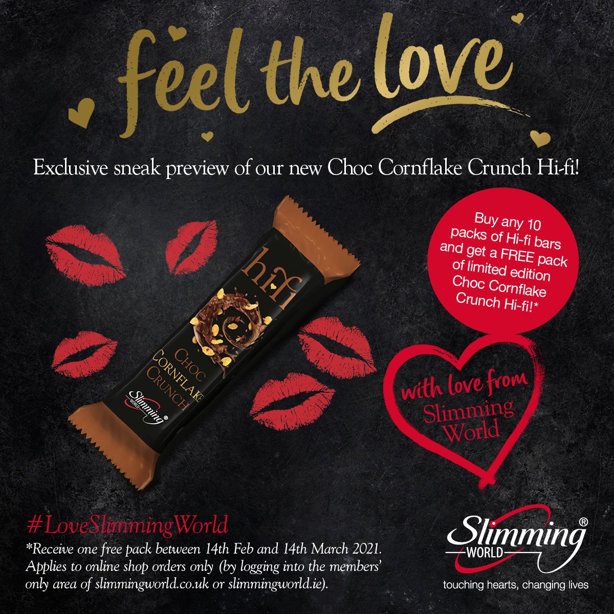 mbam38's tweet photo. Valentine’s might be over, but #SlimmingWorld gifts of love just keep on coming! From today, members can get their hands on a sample box of our exclusive Choc Cornflake Crunch hifi bars for free when they order any 10 packs from our Online shop–message me to find out how to join https://t.co/2e0TzkTGEy