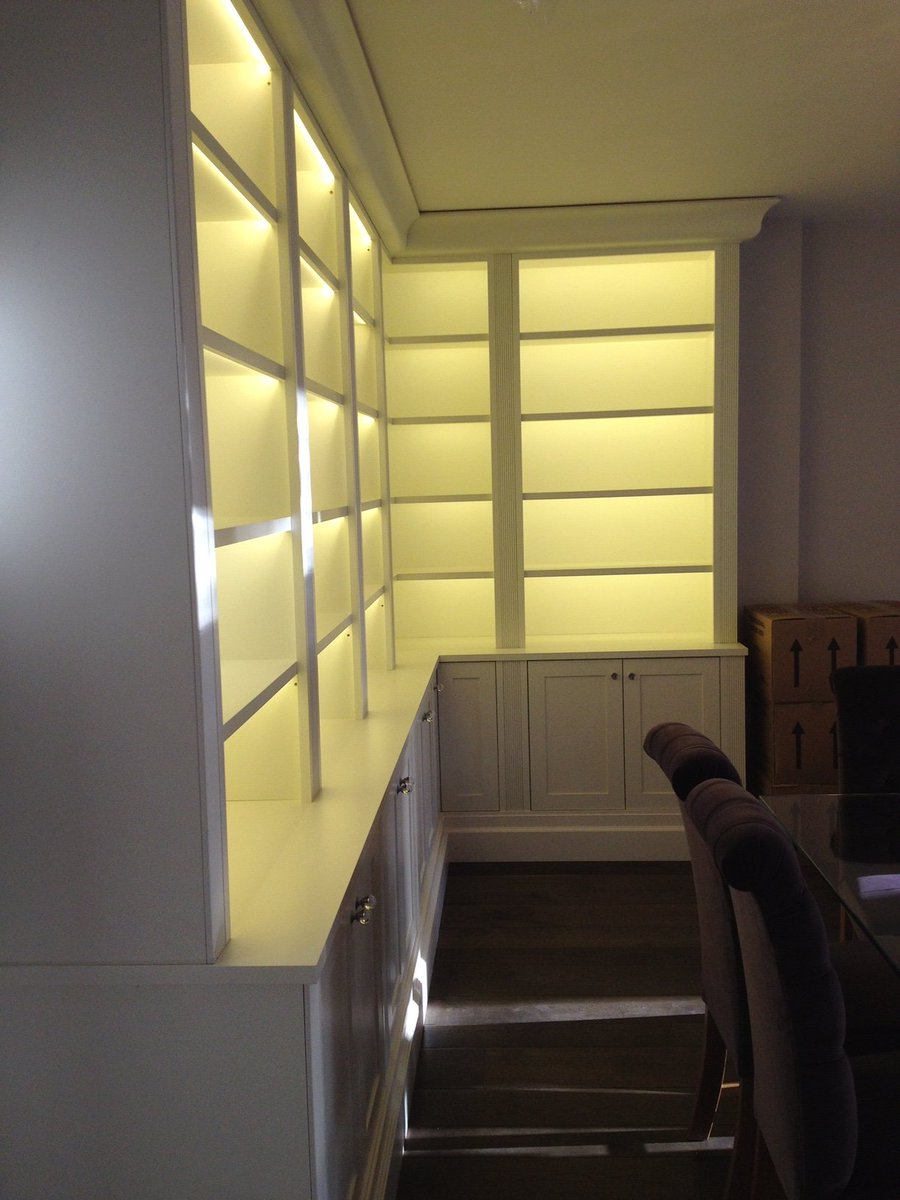 HenryBooth_'s tweet photo. Bespoke LED bookshelves or shoe shelves for the shoe lovers🥰 However you decide to use these multi-functional shelves they create an elegant, sleek look in any room. Creating unique tidiness. #LEDshelves #LEDstorage #Bookshelves #Shoeshelves #cabinets #library #modernshelves https://t.co/nAM2ivHbM6