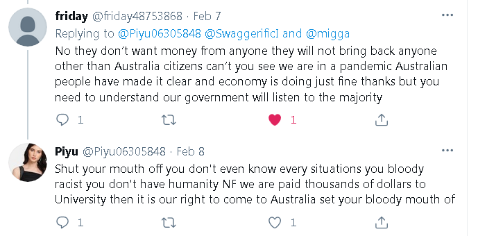 jan67854209's tweet photo. A series of threatening tweet by International student @Piyu06305848 against Australian PM; @ABF_RBLX and Australian Federal Police should look into @Piyu06305848 threats calling Scot Morrison racist, gay, unelectable, and another tweet with a threat! https://t.co/EVOGTqfzli