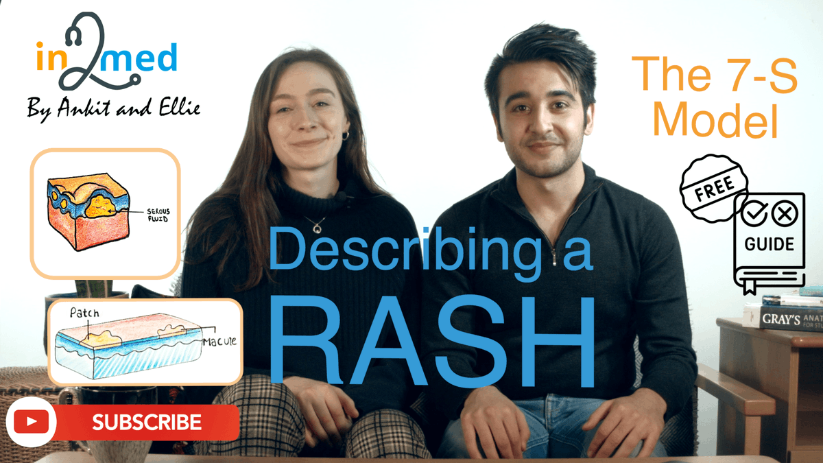 _In2Med's tweet photo. Learn a quick and efficient approach to describe a rash in our latest Youtube video! 
At first rashes can all seem the same, but we've developed a simple approach to interpret and present the diagnosis that will save you time and sound professional. 
https://t.co/ZO4QEhl9Ji https://t.co/zPPPteRLPE