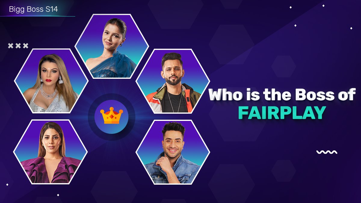 VootSelect's tweet photo. In the last leg of the Boss Meter, your favourite housemate needs you to win! Who always plays fair? Comment with their special hashtag. 
👉#RubinaIsTheBoss 
👉#AlyIsTheBoss 
👉#RahulIsTheBoss 
👉#RakhiIsTheBoss 
👉#NikkiIsTheBoss

#BBLikeABoss #BB14OnVoot #VootSelect #BiggBoss14 https://t.co/AC2M85NWxx