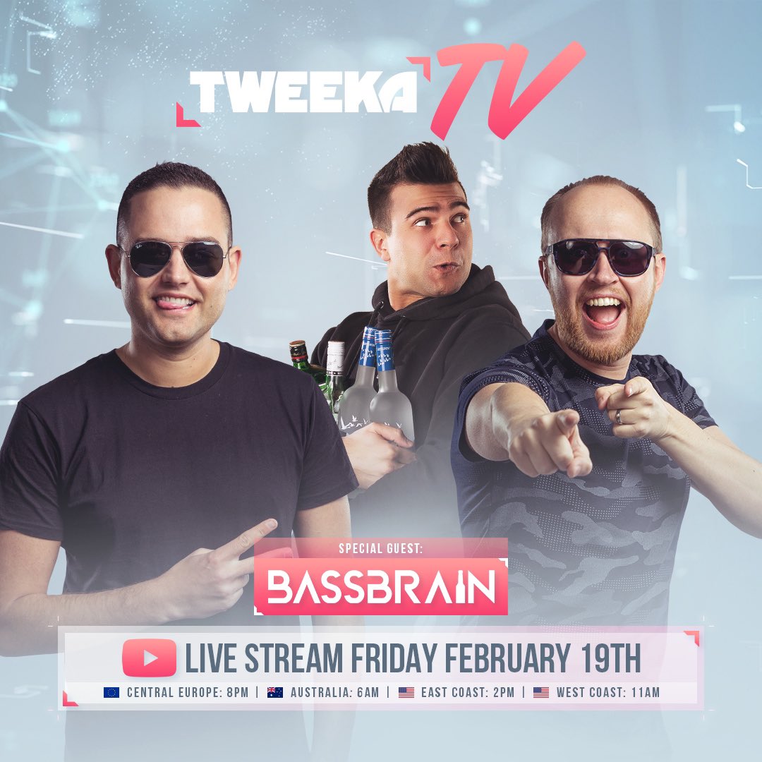 Tweeka-TV is back on Friday with special guest <a href="/DJbassbrain/">Bassbrain</a> 🤯 datweekaz.link/TweekaTVEP38