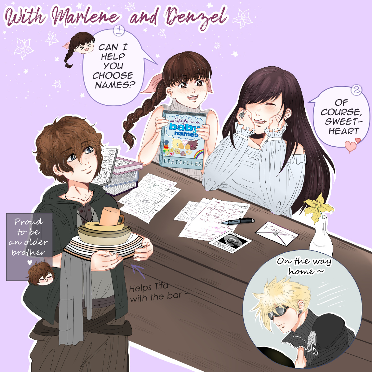 Family domestic fluff (´｡• ᵕ •｡`) ♡ #ff7r #cloti #クラティ