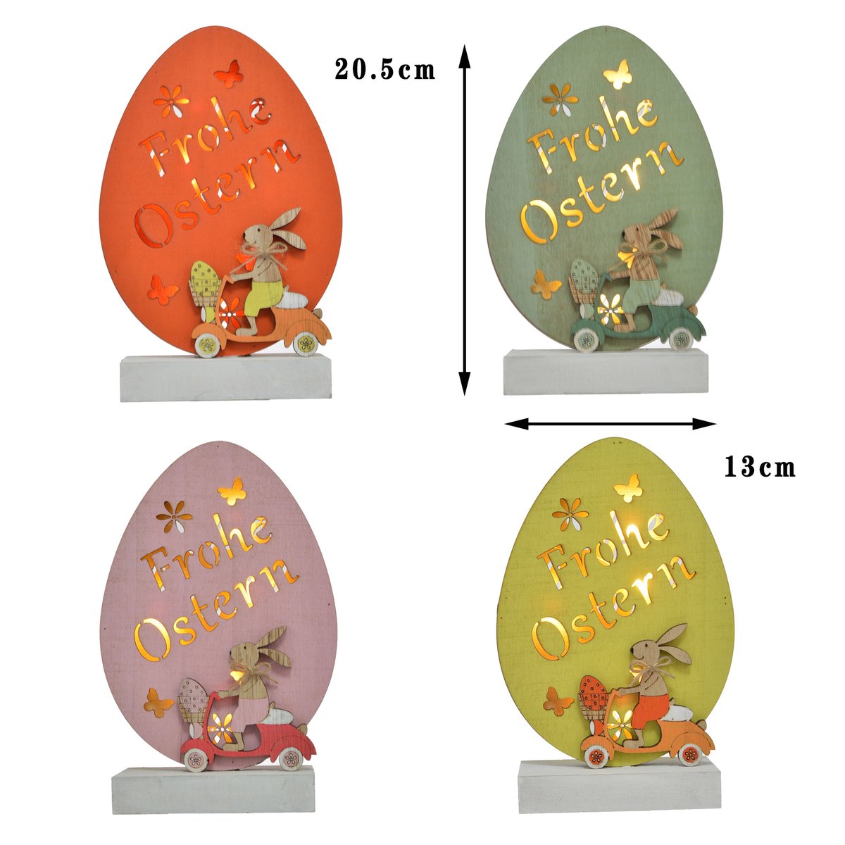 tcdecoration's tweet image. All Wholesale LED Easter Wood Ornaments Egg Shape With Rabit For Easter Party Table Standing Decoration is up and ready to roll! #easterhomedecor #eastertabledecor #easterornaments
