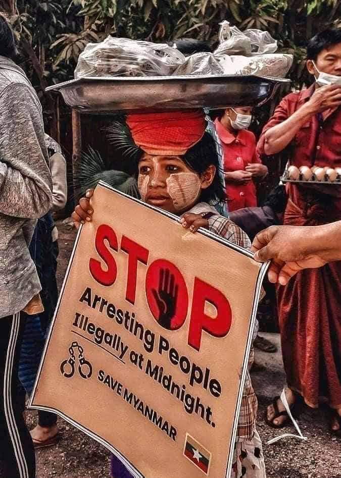 thet_nadi's tweet photo. WE ARE NOT SAFE
#WhatsHappeningInMyanmar 
#Feb15Coup https://t.co/jJU8d8T1aB