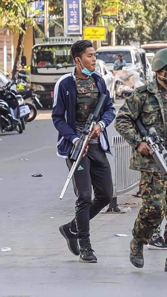 KayThiWin17's tweet photo. In Madalay, they (military) shoot many civilians by using airforce gun. They shot the civilian who are standing in the house. Alot of peoples got the injury. WE ARE NOT SAFE 
#Feb15Coup
#WhatsHappeningInMyanmar https://t.co/Gyhv2Qcude