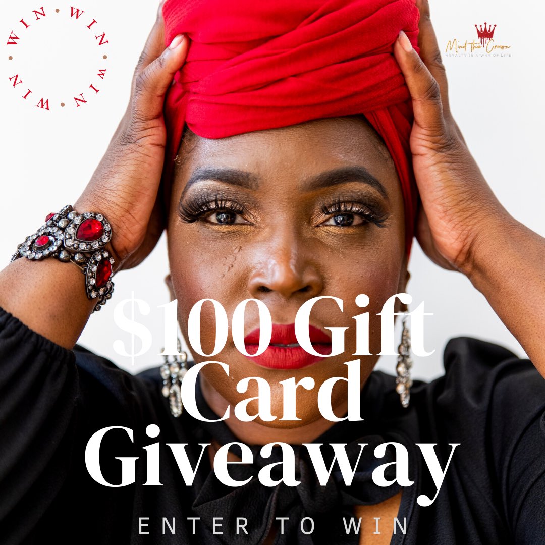 Less than 34 hours left until the $100 Gift Card giveaway ends. To enter go to mindthecrown.com and go to the Giveaway Entry page. 

@BuyBlackOwned_ @isupportbobs @Blackbiz2020 

#mindthecrown #giveawaycontest #giveawaycontest #giveawayalert #giveawaytime #giveaway