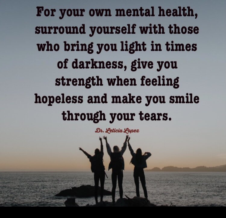 Be mindful of the energy you keep in your surroundings. The people you keep around you can directly affect your mental health. #selfcare #mentalhealth #selflove 🔆