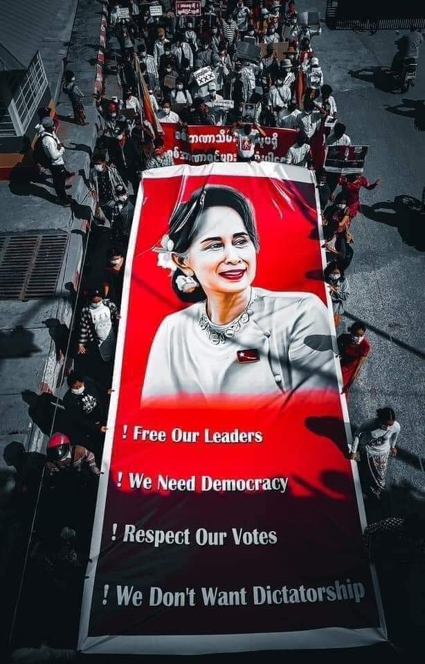 CarrollMay14's tweet photo. #Freeourleaders 
#FreeMyanmarStateCounsellor #AungSanSuuKyi
#FreeMyanmar 
#rejectmilitarycoupmyanmar https://t.co/F3z3q4iFqK