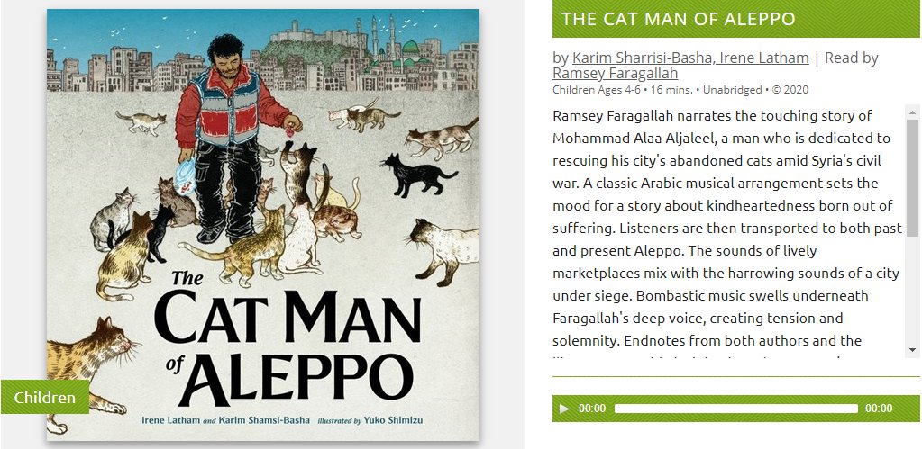 @ProfNoelFitz 🔉#a11y Audiobook: 'The Cat Man of Aleppo' #SupervetAnimalStories
Narrated in a deep baritone voice.
audiofilemagazine.com/reviews/read/1…
@Irene_Latham @arabinalabama @yukoart @AudioFileMag