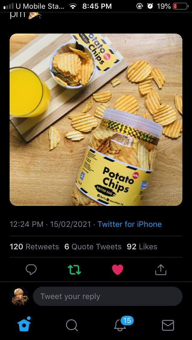 everydayisyoun's tweet photo. @soyuchips Alhamdulilah done! semoga semua team SoYu dipermudahkan segala urusan dan murah rezeki selalu. semoga SoYu mendapat tempat dipasaran Malaysia dan digilai ramai 😄 thank you for this ga✨ https://t.co/u3FvUCOJmW