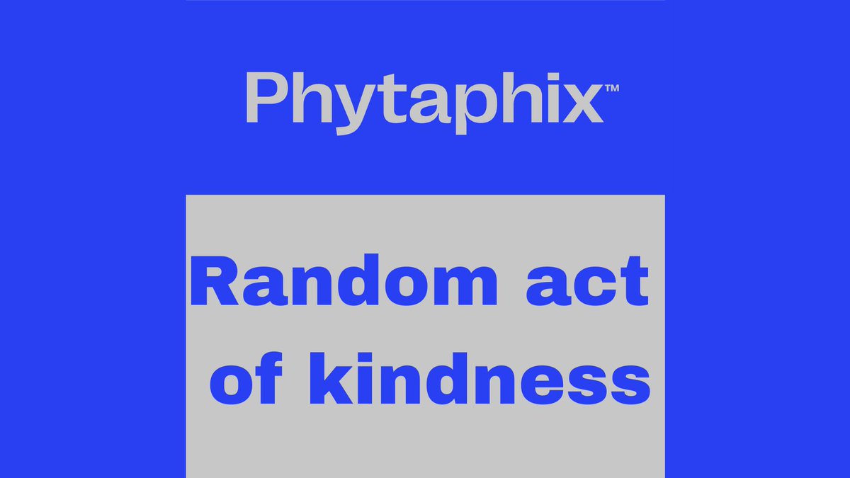 Kindness

We could all do with some

To celebrate random acts of kindness week, we'll announce a kind act on Wednesday

All you have to do is:
Sing up for our newsletter via phytaphix.ie
and/or
join our WhatsApp group
bit.ly/PhytaphixWhats…

#RandomActsofKindnessWeek