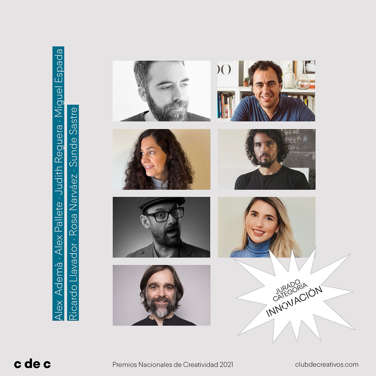 Los miembros del jurado de Innovación son: 

🔷Alex Ademà
🔷Alex Pallete
🔷Judith Reguera
🔷Miguel Espada
🔷Ricardo Llavador
🔷Rosa Narváez
🔷Sunde Sastre

|| Más info aquí  👉🏽 rwhy.es/3qm4x0Q