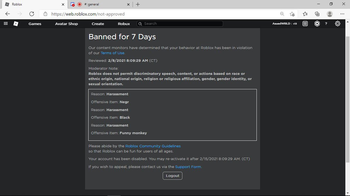 Sin37532274's tweet photo. @roblox im not getting my account back for some reason please help? user AsuedWRLD https://t.co/lTihnLsMQE