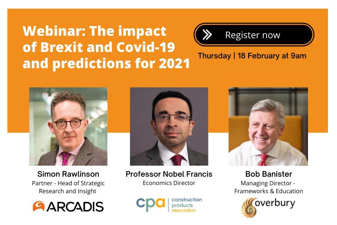 emmakeyse's tweet photo. Registrations are open for the @Overburyplc 'Impact of Brexit and Covid-19 and predictions for 2021' webinar. It's on Thursday 18 February at 9am. Register at:  https://t.co/7h7B7iOSBT

We've teamed up with industry experts; @SimonRawl @ArcadisUK &amp; @NobleFrancis @CPA_Tweets https://t.co/GmzPCQIGEj